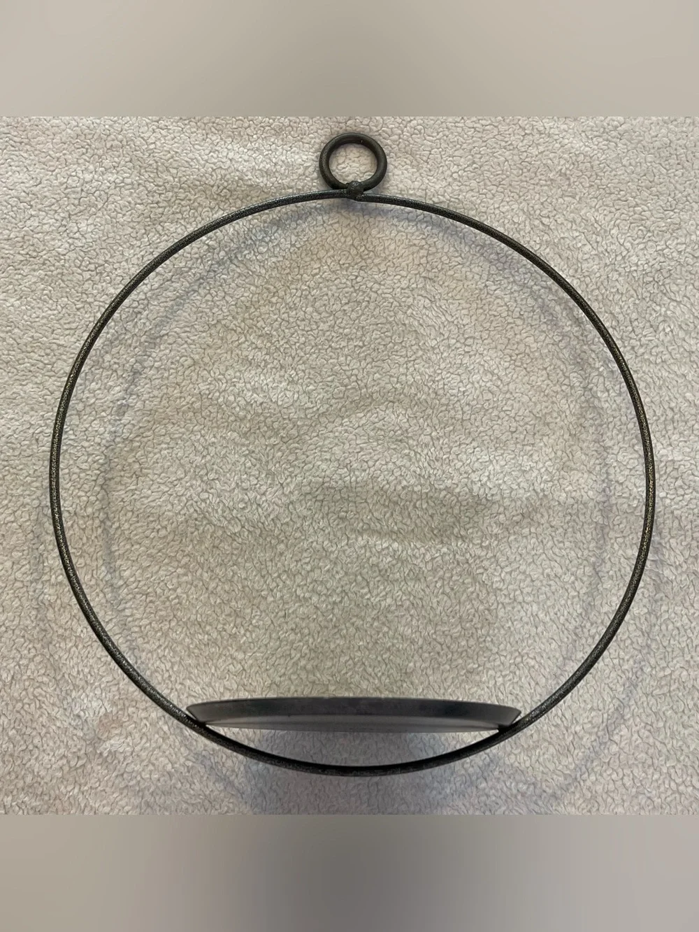Rustic Round Metal Wall Candle Holder Sconce